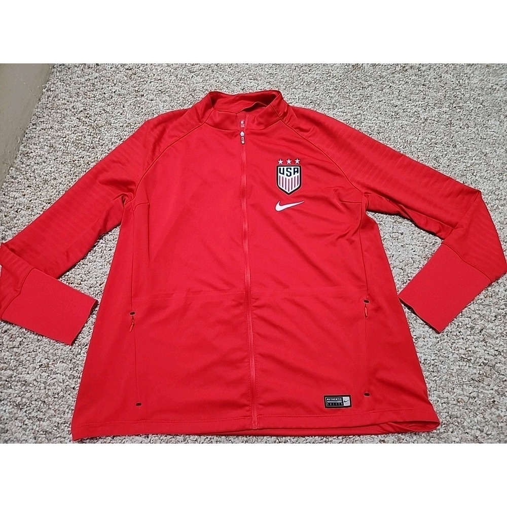 Nike USA Jacket Womens‎ Large Red Team Issue National Soccer Team Full Zip Track
